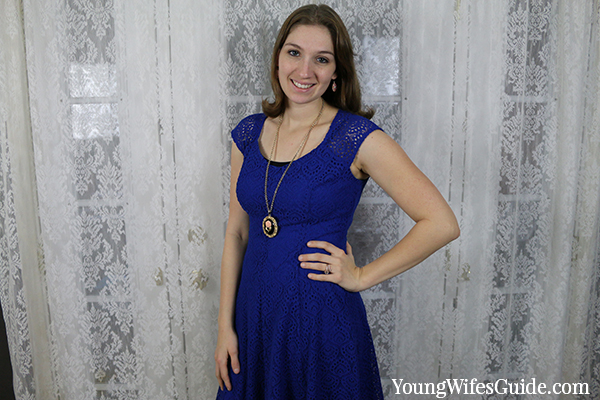 Blue lace dress