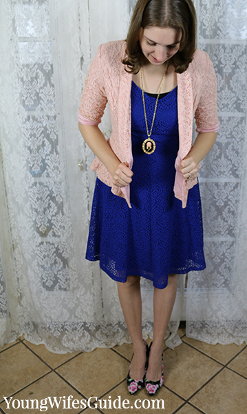Navy blue and pink
