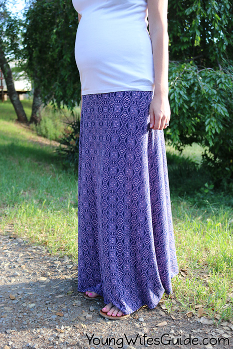 Purple Maxi Maternity Skirt