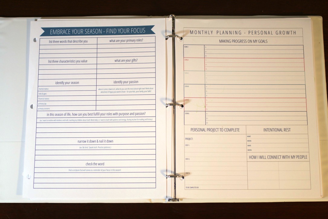 The Organized Life Planner - goal setting